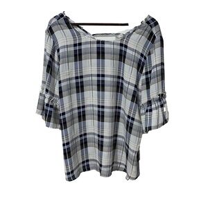 Ricki’s blue and white short sleeve top size 16